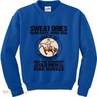 Sweat Dries Blood Clots Bones Heal Western Cow Horse Gift Kids Sweatshirt thumb 0