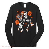 Skeleton Dunking Basketball Halloween Costume Long Sleeve Shirt thumb 0