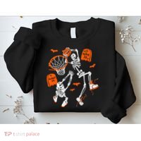 Skeleton Dunking Basketball Halloween Costume Sweatshirt thumb 2