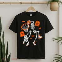 Skeleton Dunking Basketball Halloween Costume T-Shirt thumb 2