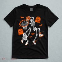 Skeleton Dunking Basketball Halloween Costume T-Shirt thumb 5