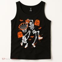 Skeleton Dunking Basketball Halloween Costume Tank Top thumb 2