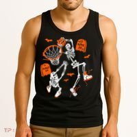 Skeleton Dunking Basketball Halloween Costume Tank Top thumb 3