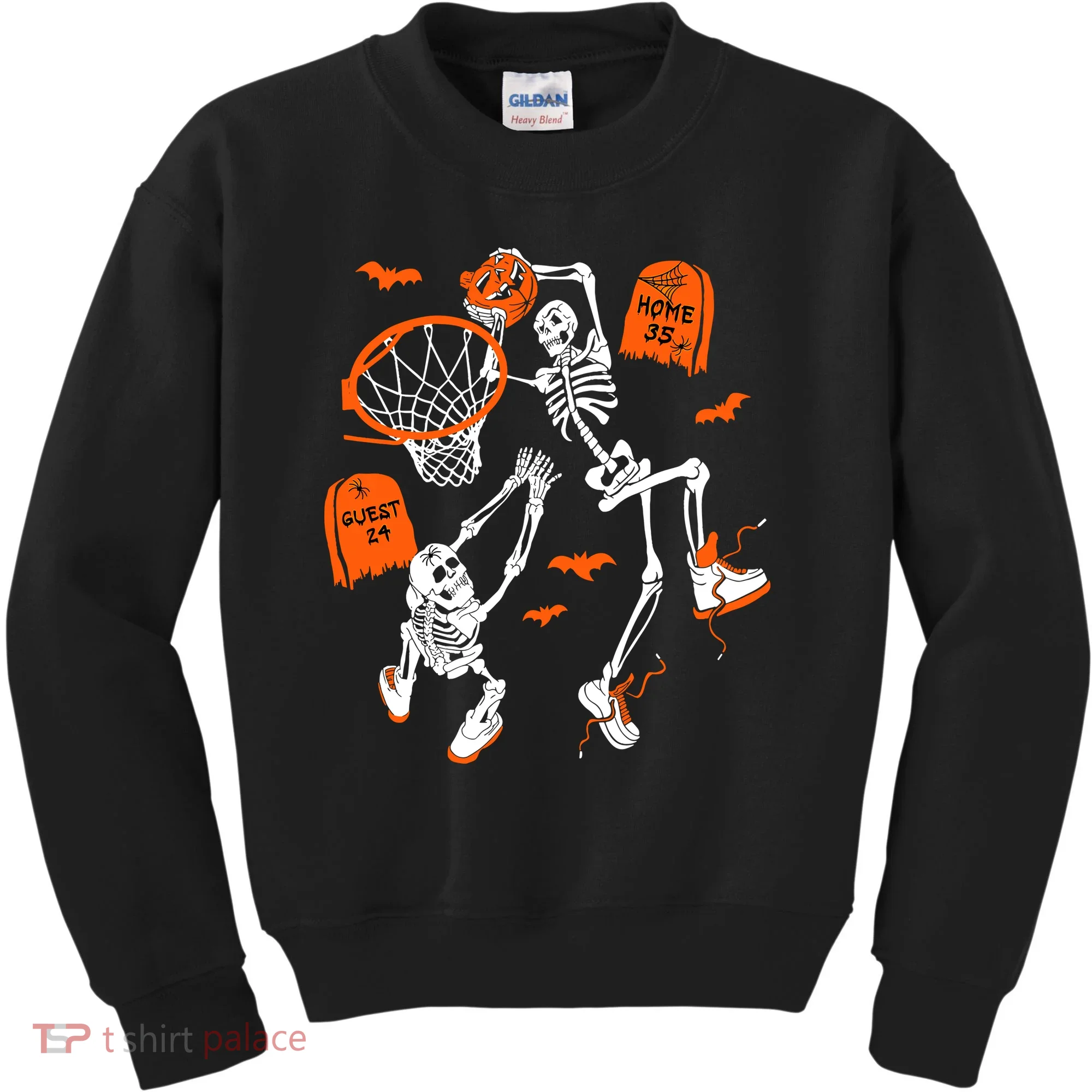 Skeleton Dunking Basketball Halloween Costume Kids Sweatshirt