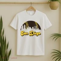 San Diego Baseball Vintage Skyline Cool Retro SD Jersey T-Shirt thumb 2