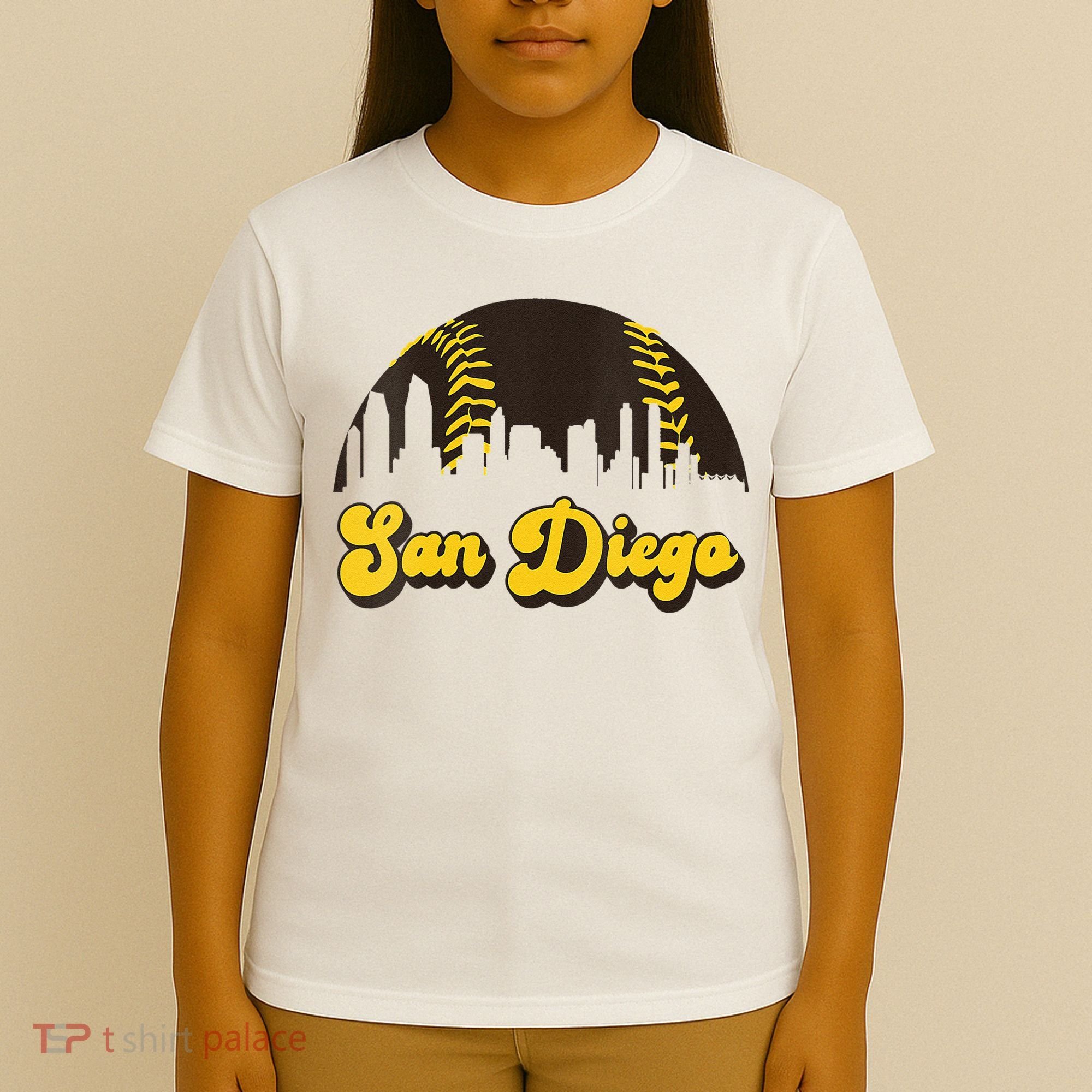 San Diego Baseball Vintage Skyline Cool Retro SD Jersey T-Shirt