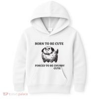 Silly Dogs Born To Be Cute Forced To Be Chubby Cute Kids Hoodie thumb 0