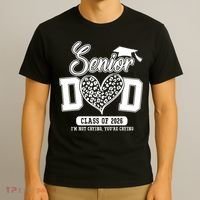 Senior Dad Class Of 2026 Senior Dada 26 Graduation Leopard T-Shirt thumb 3