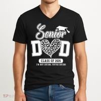 Senior Dad Class Of 2026 Senior Dada 26 Graduation Leopard V-Neck T-Shirt thumb 2