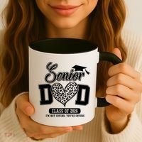 Senior Dad Class Of 2026 Senior Dada 26 Graduation Leopard Coffee Mug thumb 3