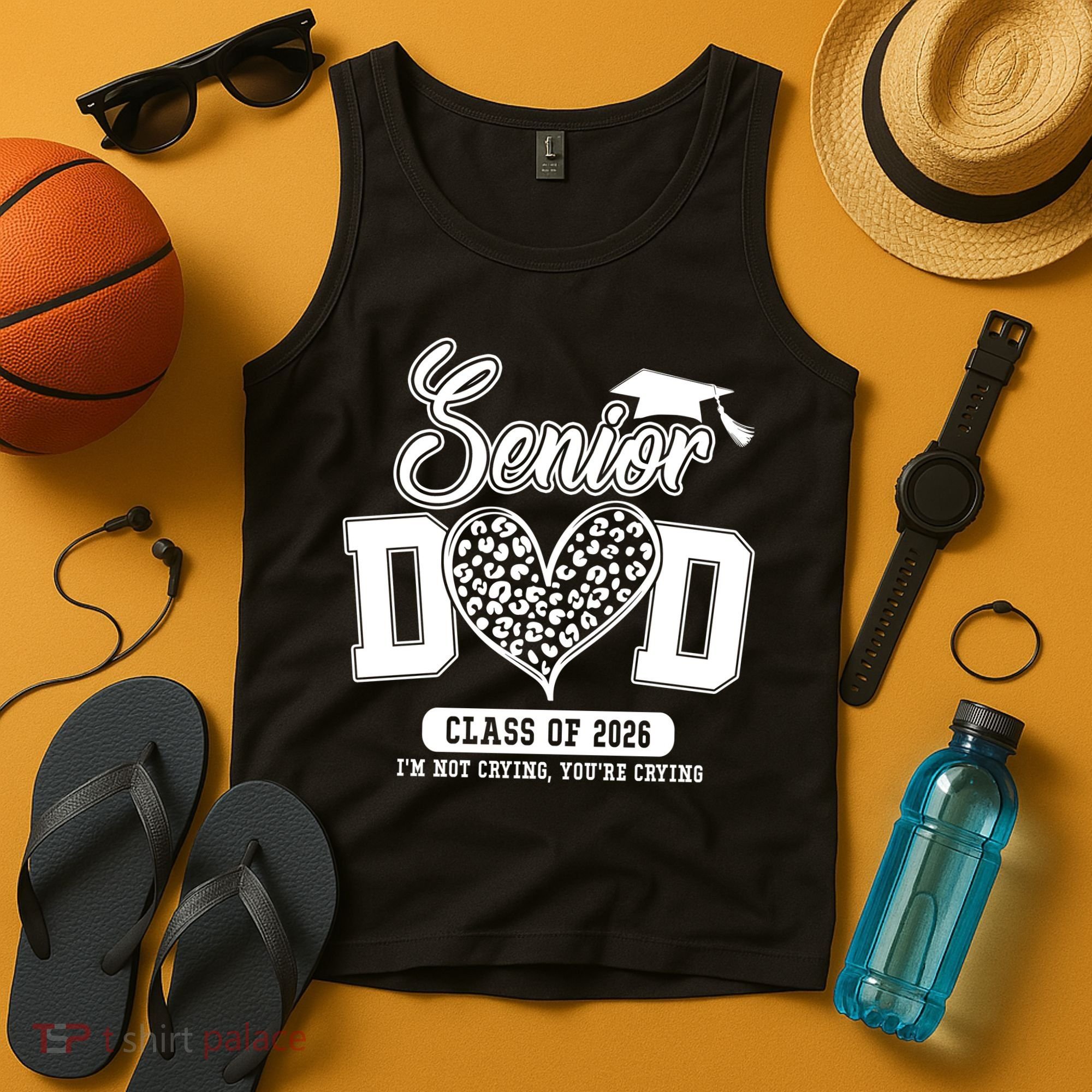 Senior Dad Class Of 2026 Senior Dada 26 Graduation Leopard Tank Top