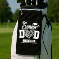 Senior Dad Class Of 2026 Senior Dada 26 Graduation Leopard Golf Towel thumb 2