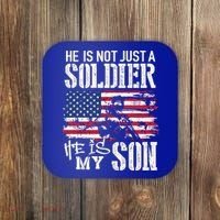 Soldier Dad Cool Gift He Not Just Soldier He Is My Son Father Gift Coaster thumb 0