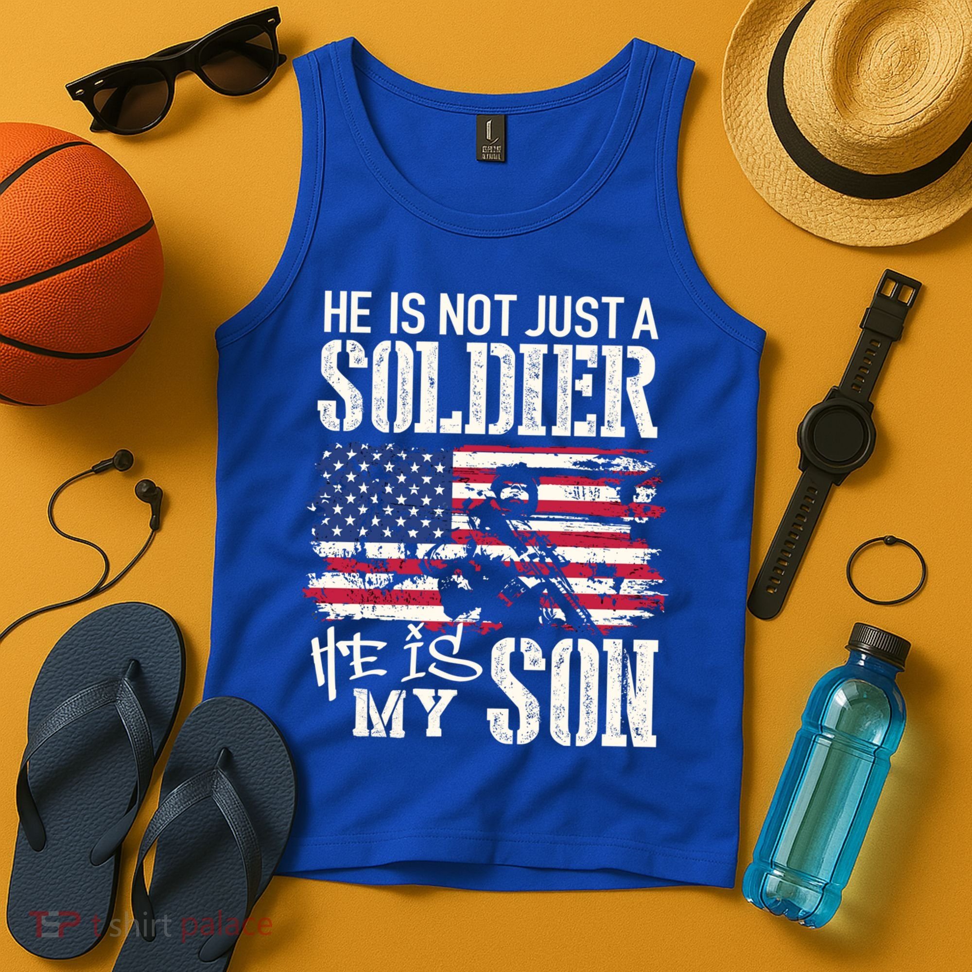 Soldier Dad Cool Gift He Not Just Soldier He Is My Son Father Gift Tank Top