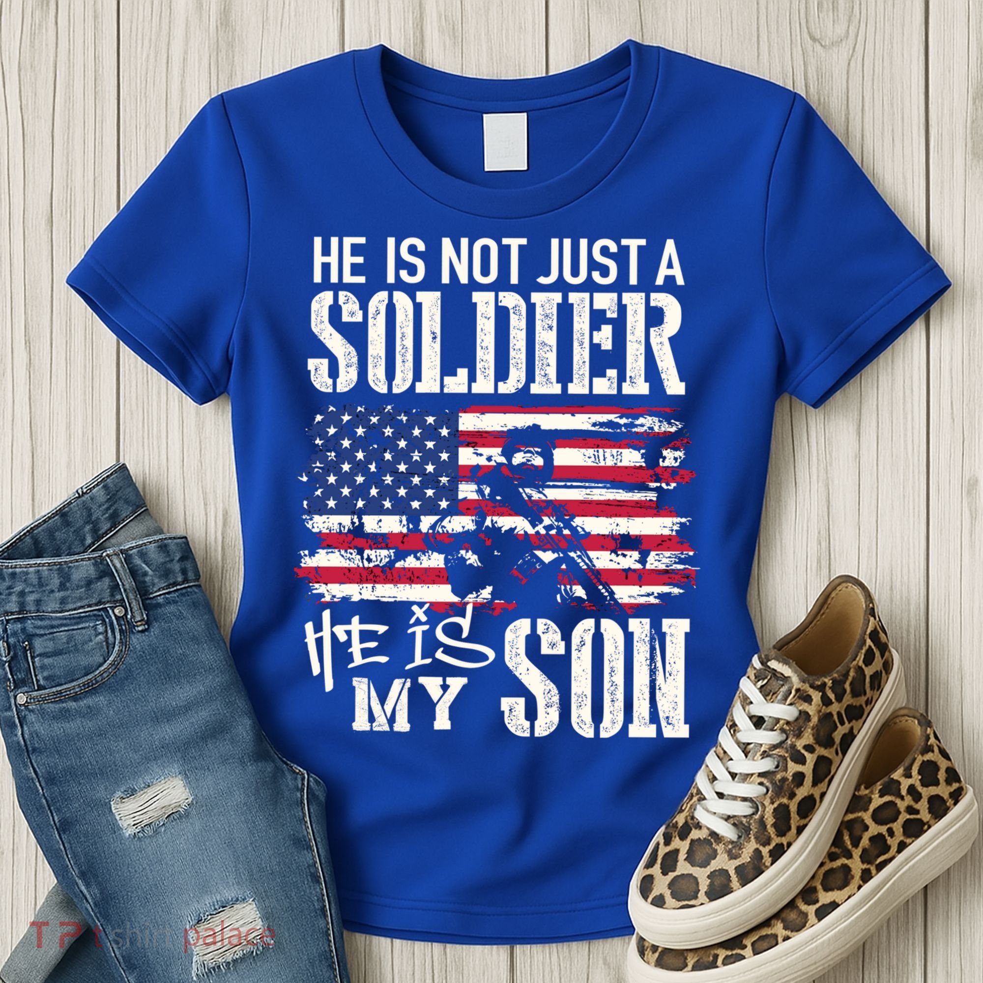 Soldier Dad Cool Gift He Not Just Soldier He Is My Son Father Gift Women's T-Shirt