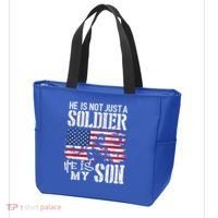 Soldier Dad Cool Gift He Not Just Soldier He Is My Son Father Gift Tote Bag thumb 3