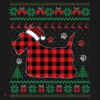 Scottie Dog Christmas Pajama Red Plaid Scottish Ugly Sweater Ornament thumb 1