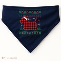 Scottie Dog Christmas Pajama Red Plaid Scottish Ugly Sweater USA-Made Doggie Bandana thumb 0