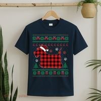 Scottie Dog Christmas Pajama Red Plaid Scottish Ugly Sweater T-Shirt thumb 2