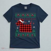Scottie Dog Christmas Pajama Red Plaid Scottish Ugly Sweater T-Shirt thumb 5