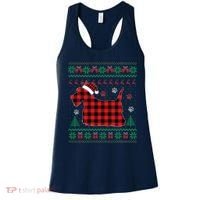Scottie Dog Christmas Pajama Red Plaid Scottish Ugly Sweater Women's Tank Top thumb 0