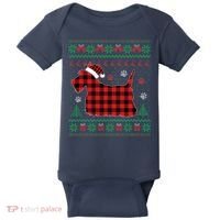 Scottie Dog Christmas Pajama Red Plaid Scottish Ugly Sweater Baby Bodysuit thumb 0