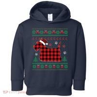 Scottie Dog Christmas Pajama Red Plaid Scottish Ugly Sweater Toddler Hoodie thumb 0