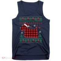 Scottie Dog Christmas Pajama Red Plaid Scottish Ugly Sweater Tank Top thumb 0