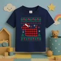 Scottie Dog Christmas Pajama Red Plaid Scottish Ugly Sweater Toddler T-Shirt thumb 3