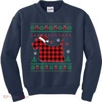Scottie Dog Christmas Pajama Red Plaid Scottish Ugly Sweater Kids Sweatshirt thumb 0