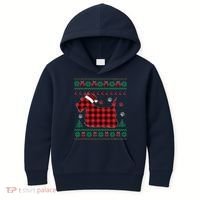 Scottie Dog Christmas Pajama Red Plaid Scottish Ugly Sweater Kids Hoodie thumb 0