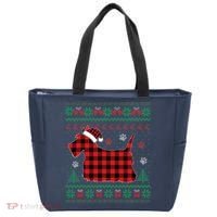 Scottie Dog Christmas Pajama Red Plaid Scottish Ugly Sweater Tote Bag thumb 0