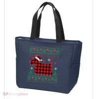 Scottie Dog Christmas Pajama Red Plaid Scottish Ugly Sweater Tote Bag thumb 3