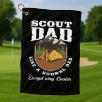 Scout Dad Camping Scouting Tent Scout Leader Scout Golf Towel thumb 1