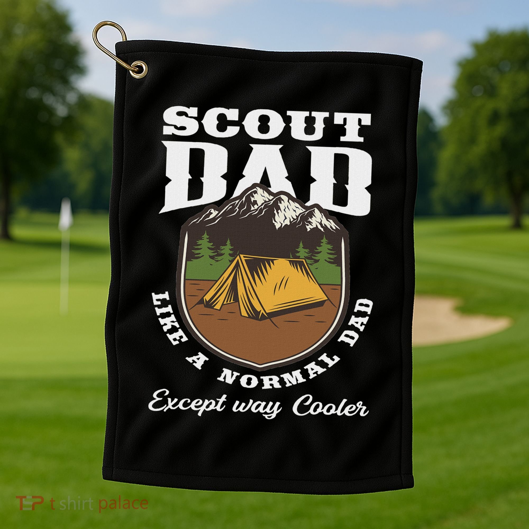 Scout Dad Camping Scouting Tent Scout Leader Scout Golf Towel