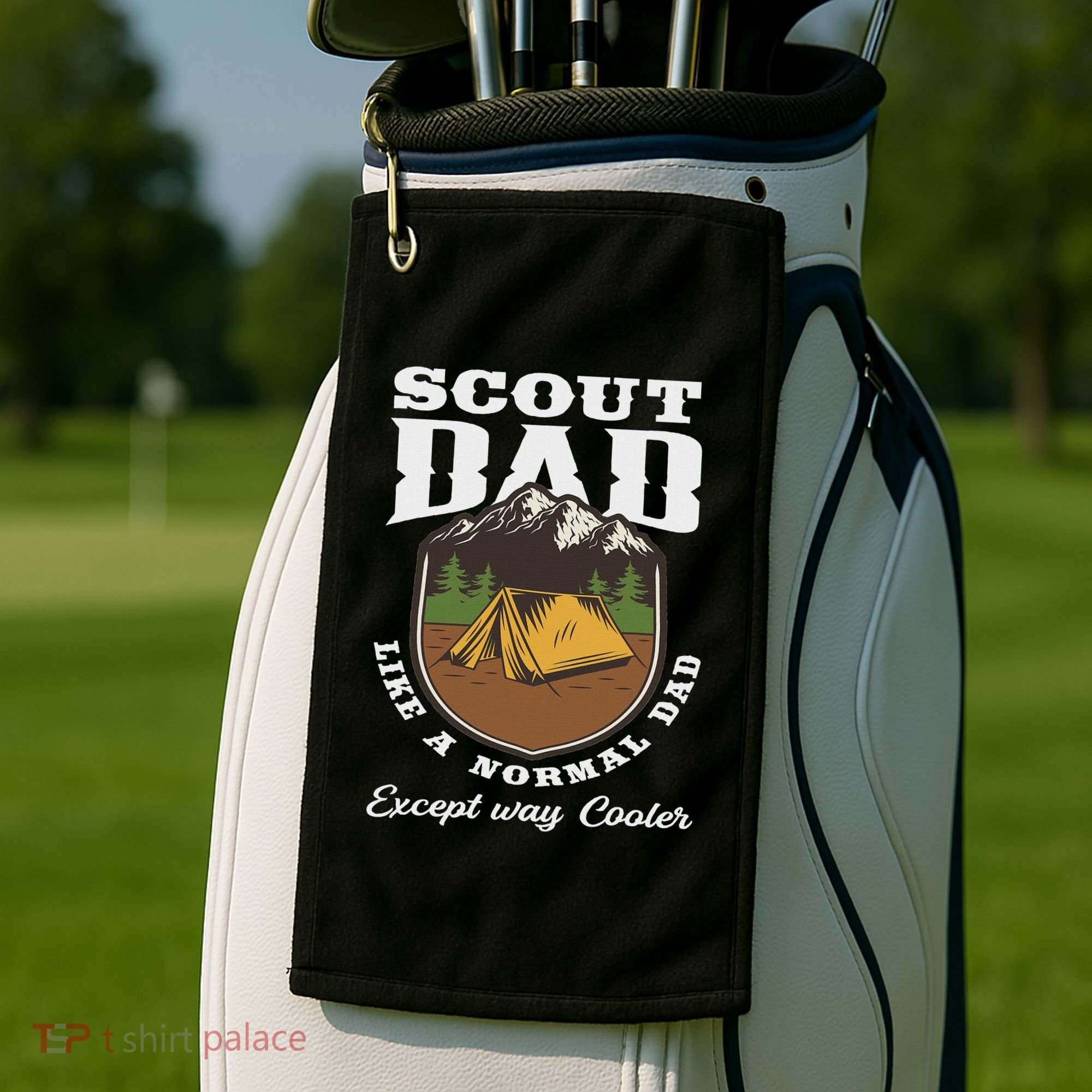Scout Dad Camping Scouting Tent Scout Leader Scout Golf Towel