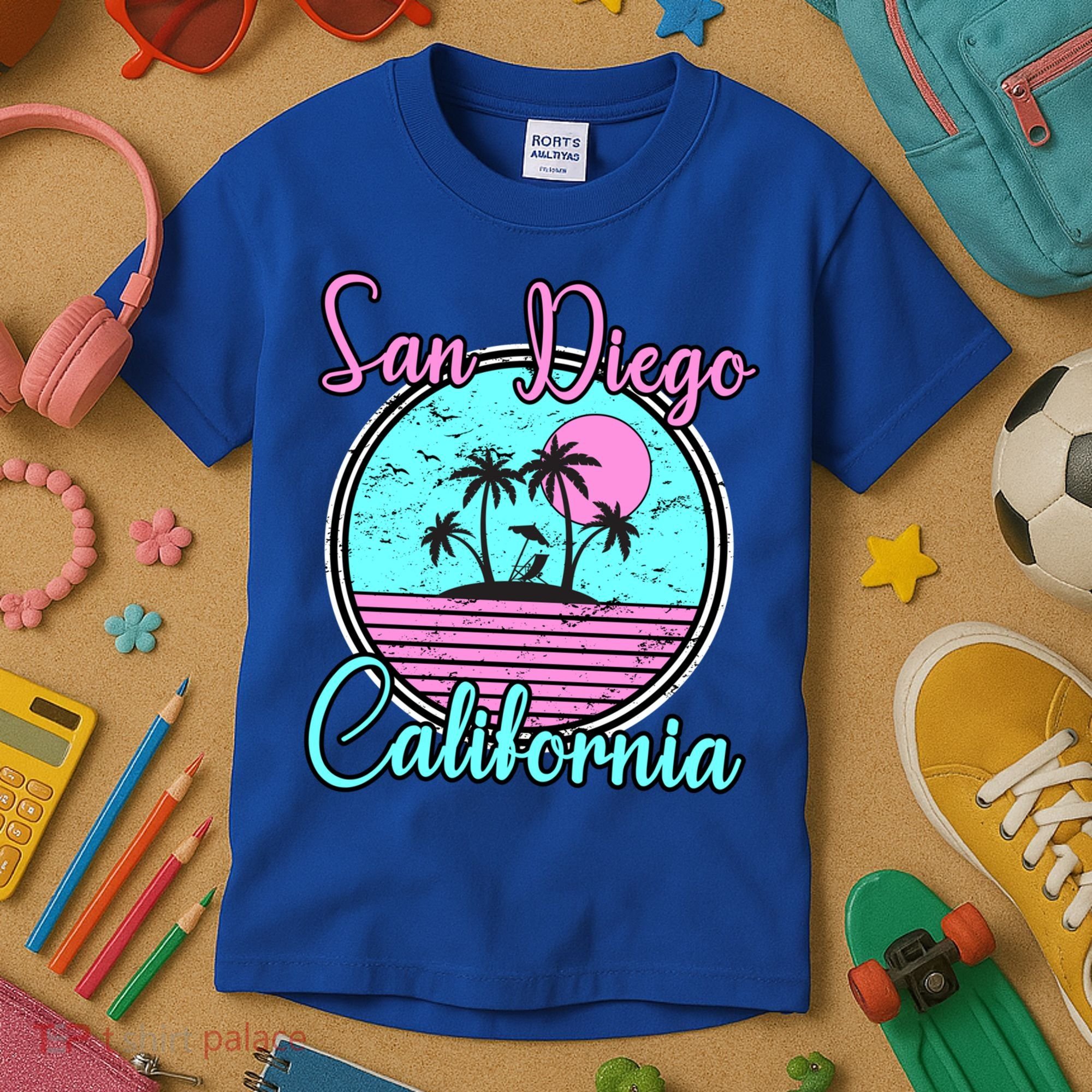 San Diego California Funny Gift Ca Beach Travel Souvenir Funny Gift Kids T-Shirt