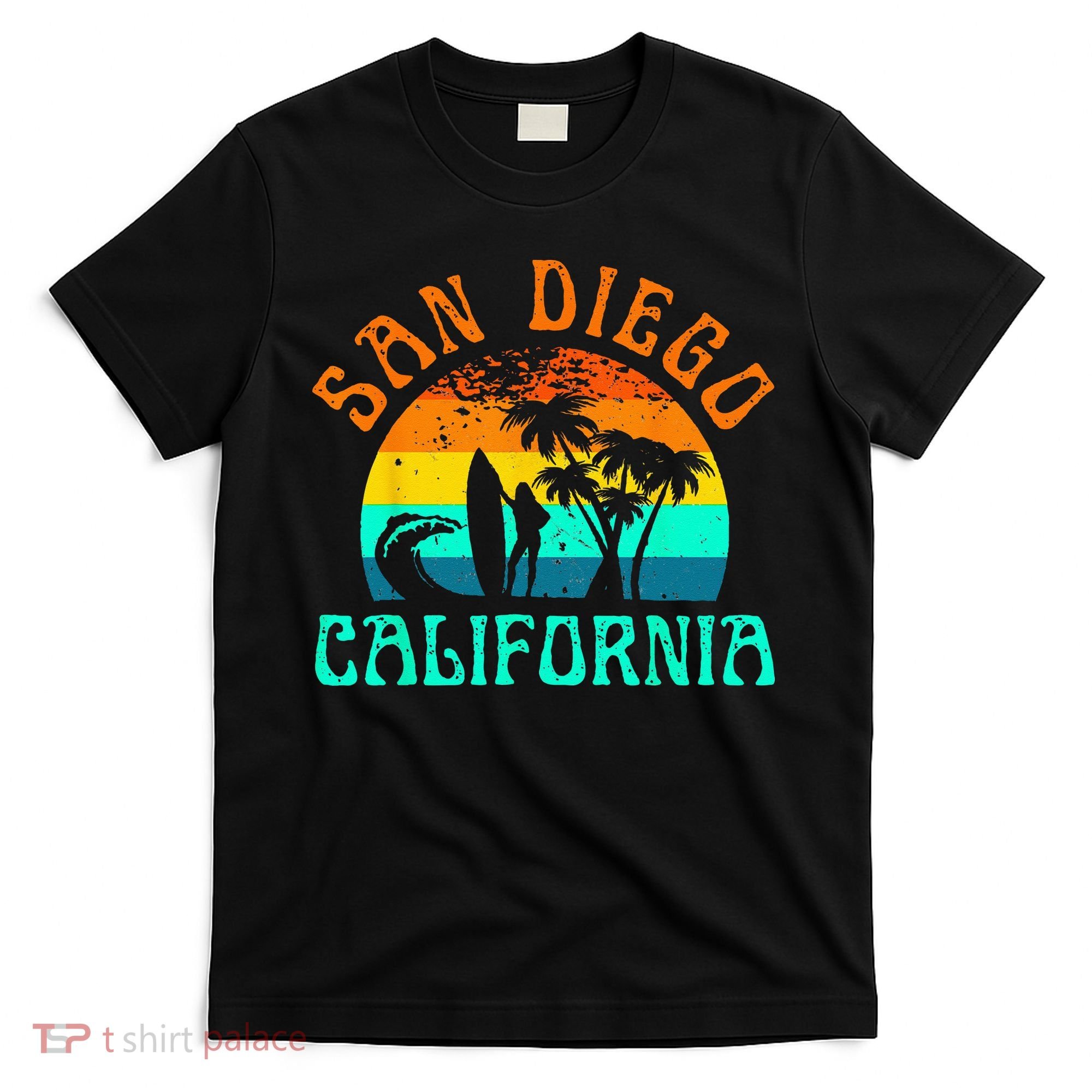 San Diego California Beach Surf Summer Vacation Vintage T-Shirt