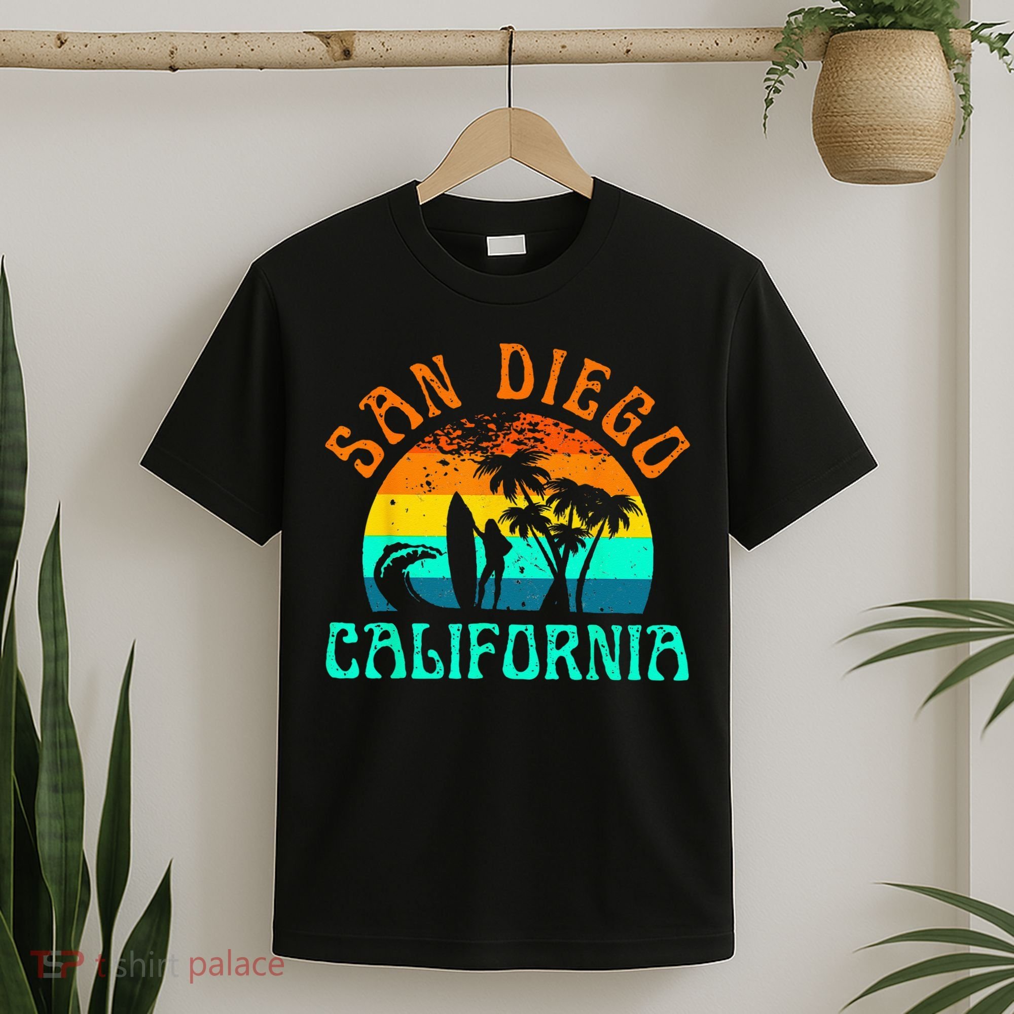 San Diego California Beach Surf Summer Vacation Vintage T-Shirt