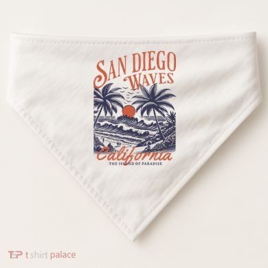 San Diego California Vintage Summer USA-Made Doggie Bandana