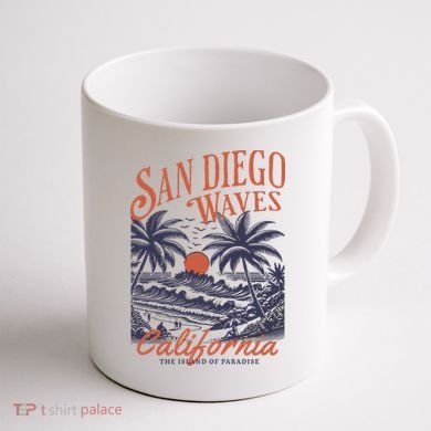 San Diego California Vintage Summer Coffee Mug back