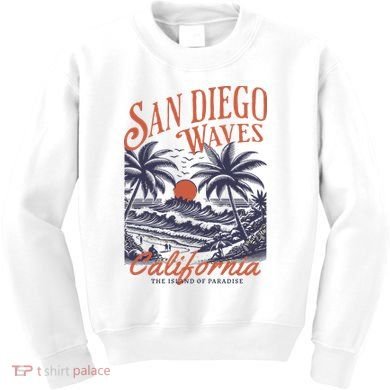 San Diego California Vintage Summer Kids Sweatshirt