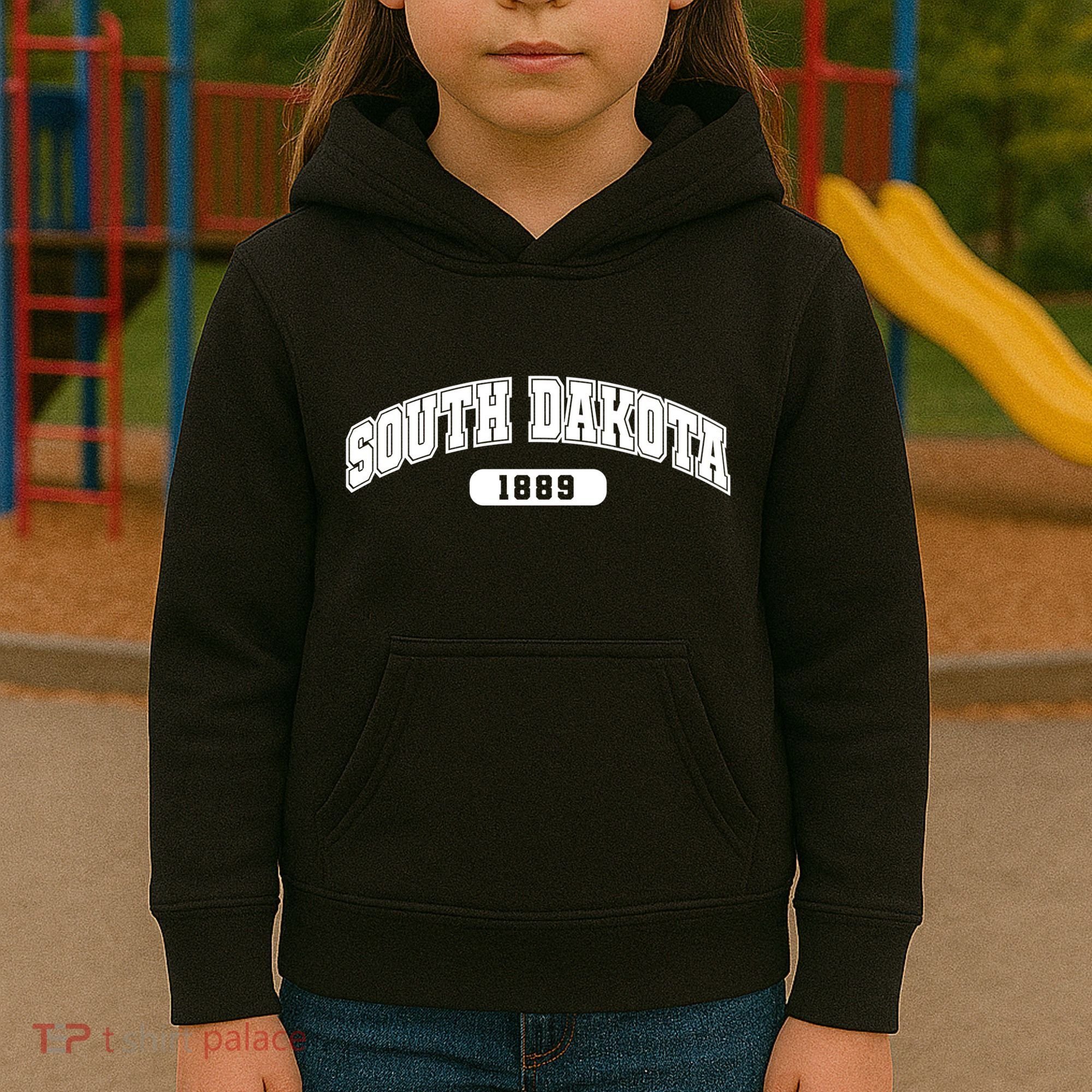 South Dakota Collegiate Style 1889 Kids Hoodie