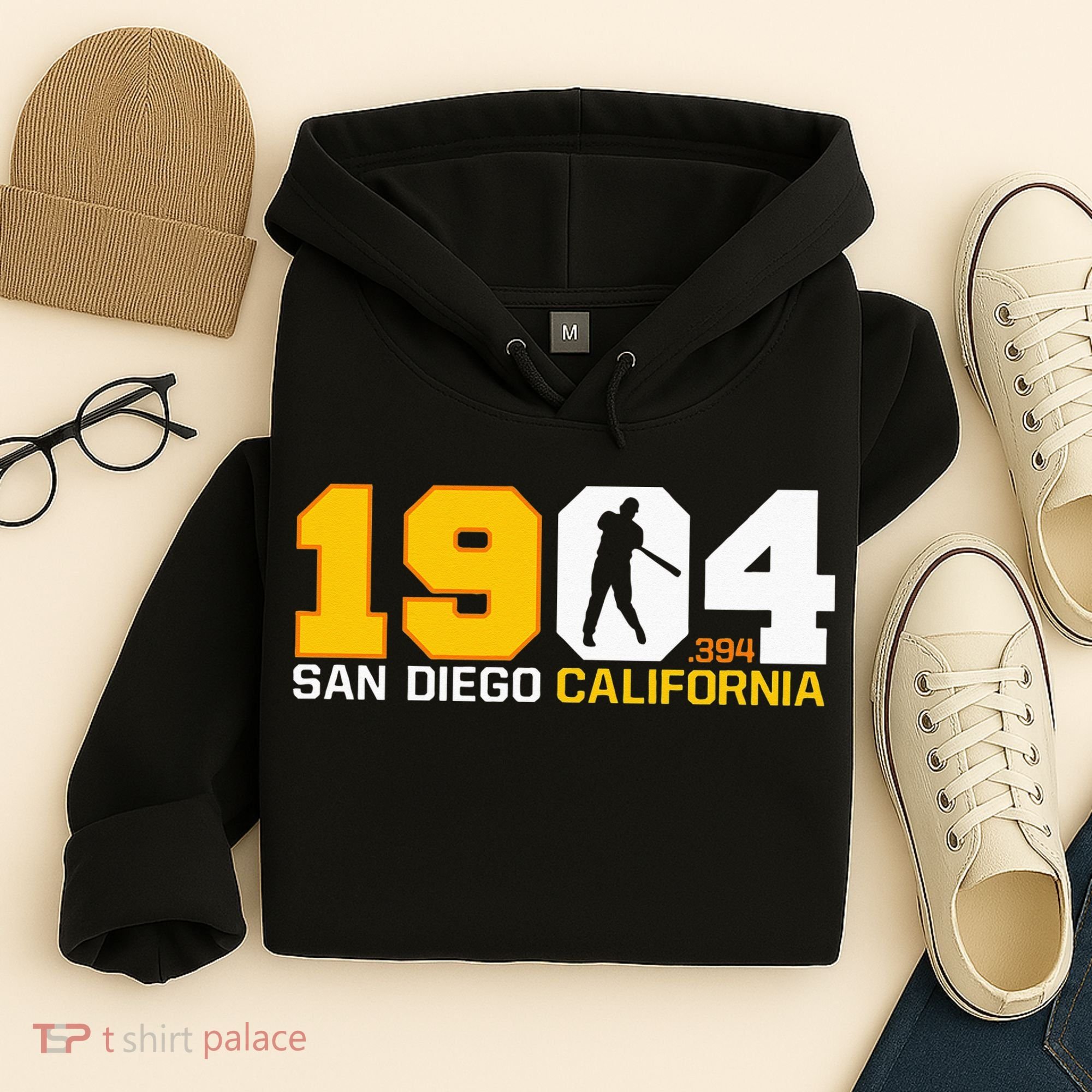 San Diego California Throwback 1904 Baseball Statue .394 Hoodie