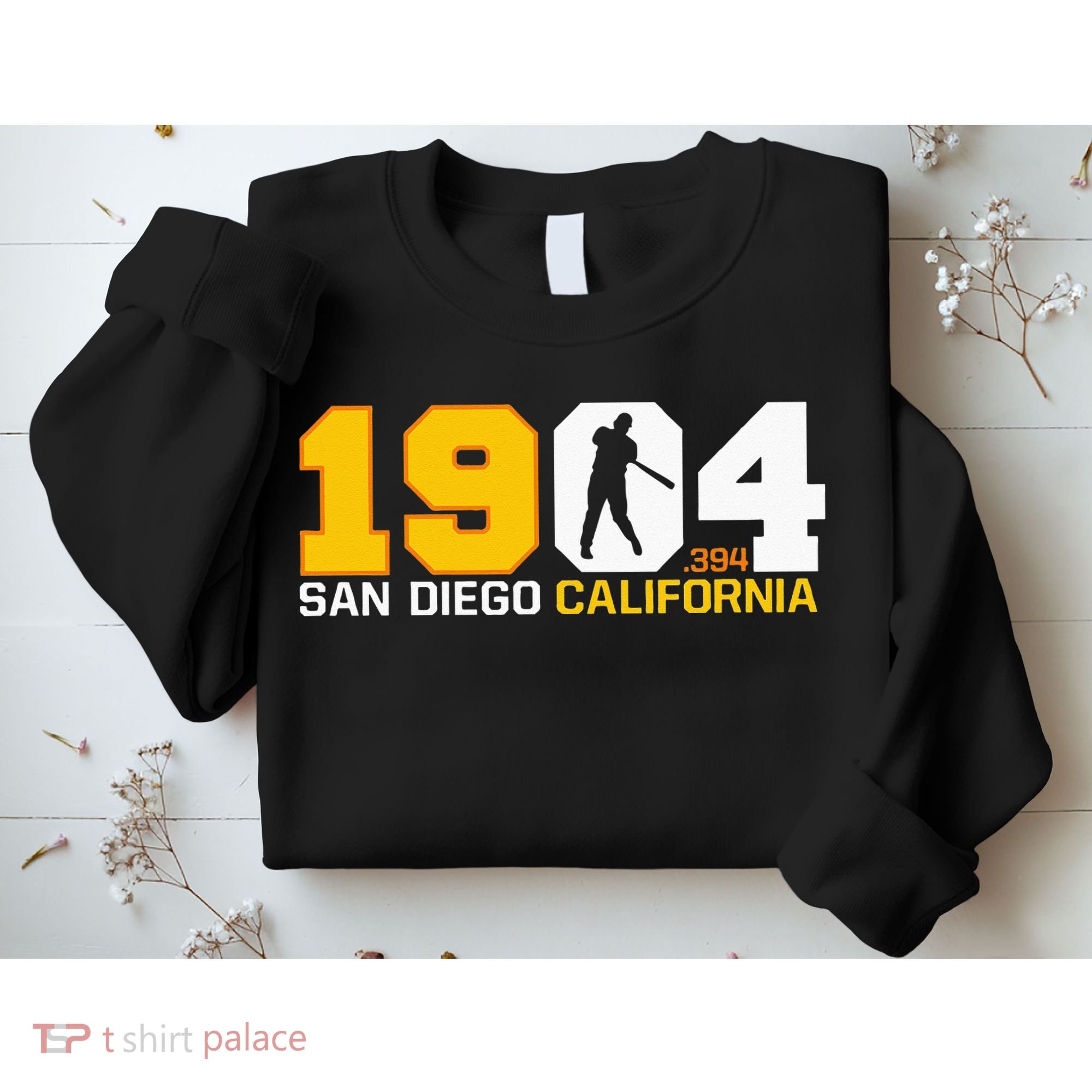 San Diego California Throwback 1904 Baseball Statue .394 Sweatshirt