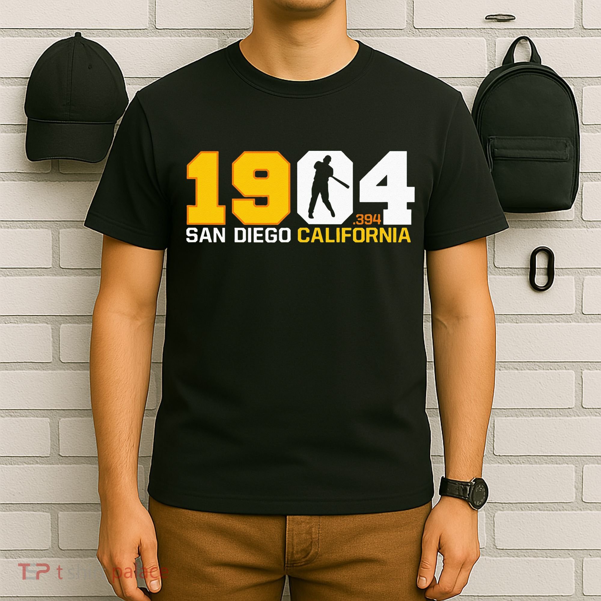 San Diego California Throwback 1904 Baseball Statue .394 T-Shirt