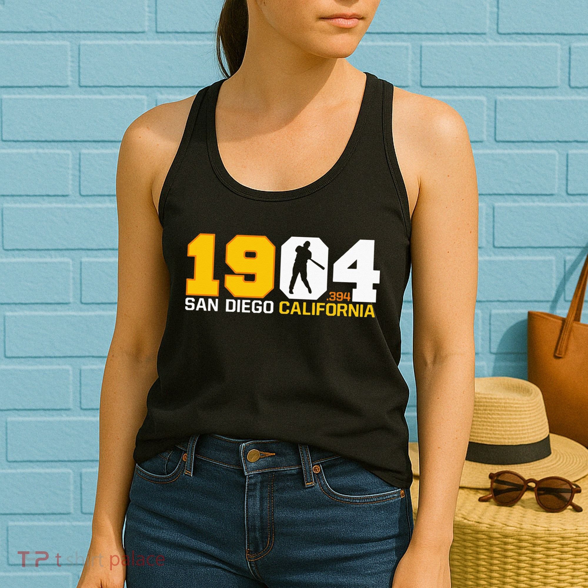 San Diego California Throwback 1904 Baseball Statue .394 Women's Tank Top