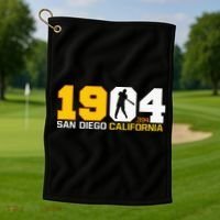 San Diego California Throwback 1904 Baseball Statue .394 Golf Towel thumb 1