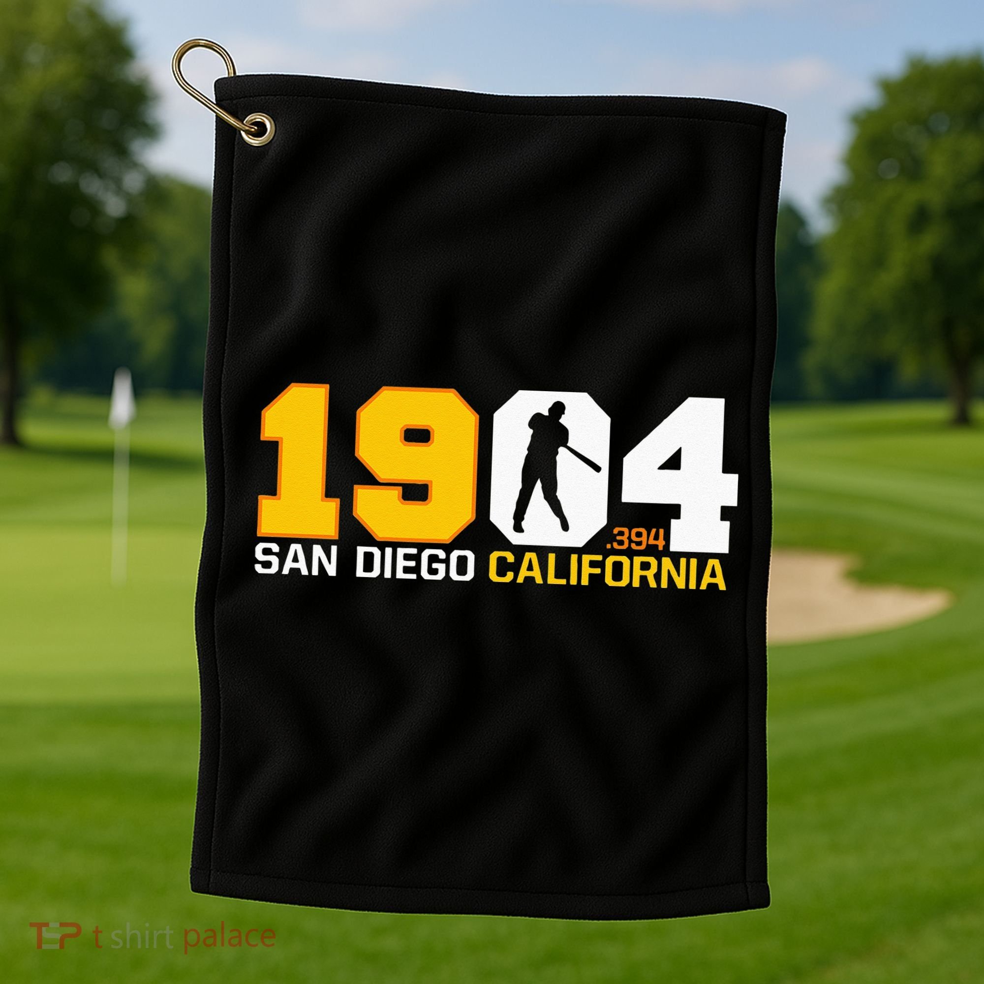 San Diego California Throwback 1904 Baseball Statue .394 Golf Towel