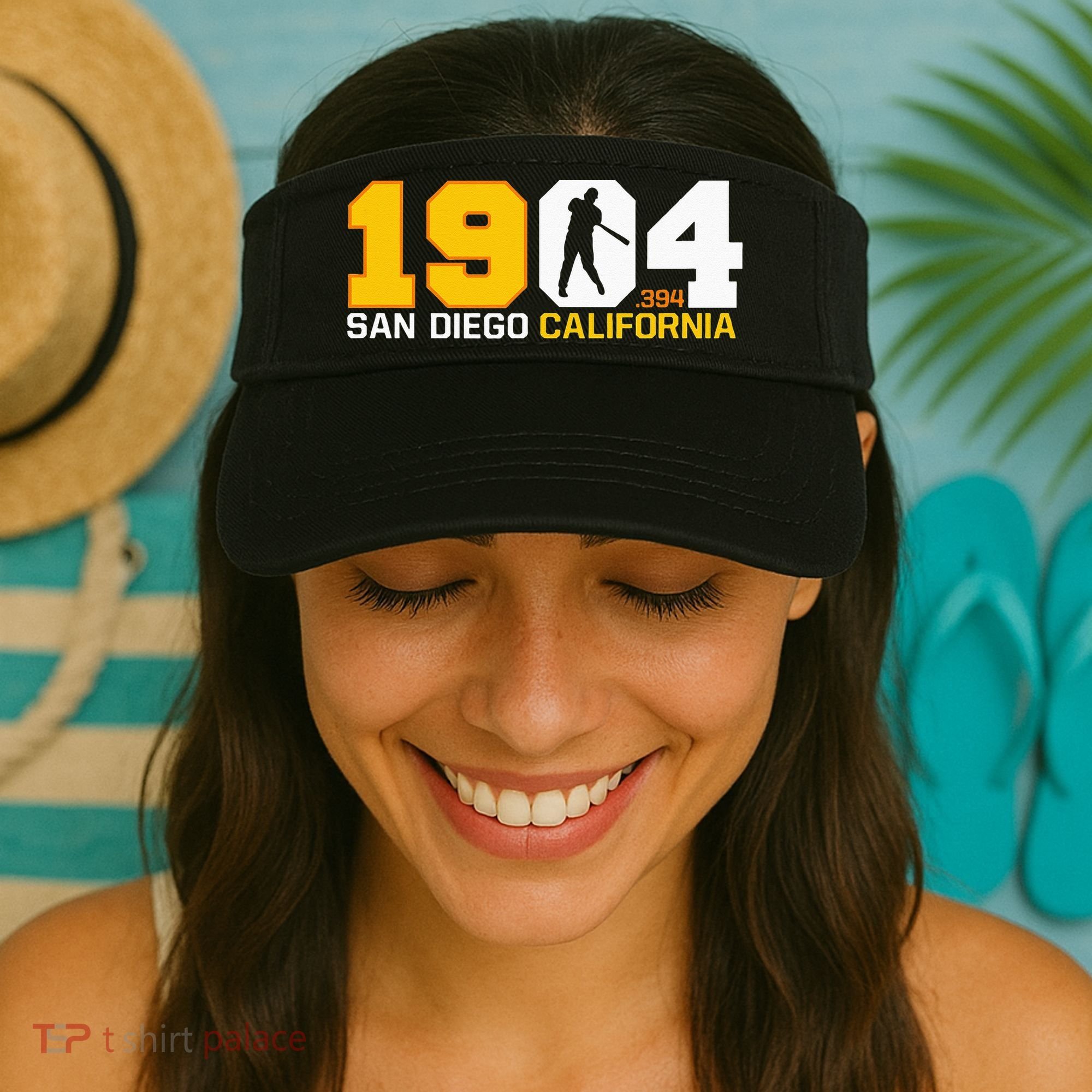 San Diego California Throwback 1904 Baseball Statue .394 Visor